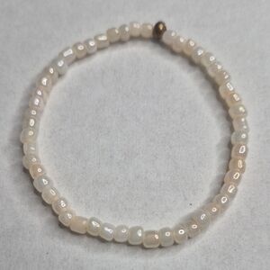 💖White Coated Pearl Crystal Rondelle Beaded Bracelet